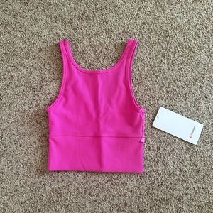Lululemon RARE Power Pivot Ribbed Tank Top Sonic Pink in size 2